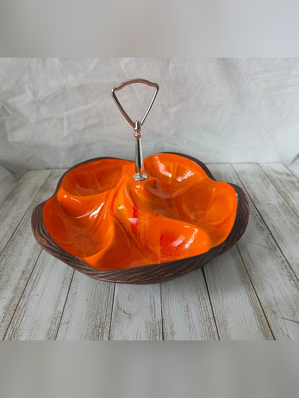 Vintage American Pottery Snack And Appetizer Tray